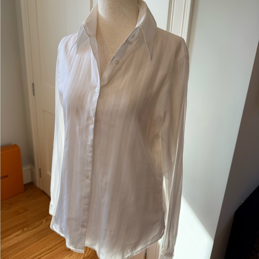 Anne Fontaine White Fitted Button-Down Shirt - Picture 5 of 13